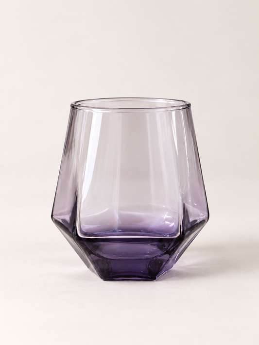 Smoky Lavender Geometric Glass