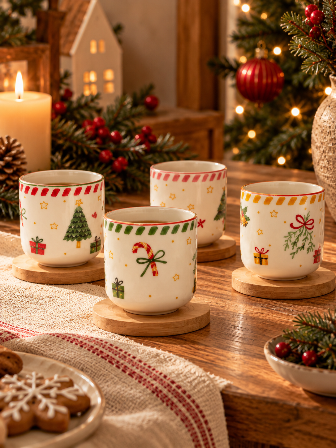 Christmas Mug & Coaster Set – Set of 4