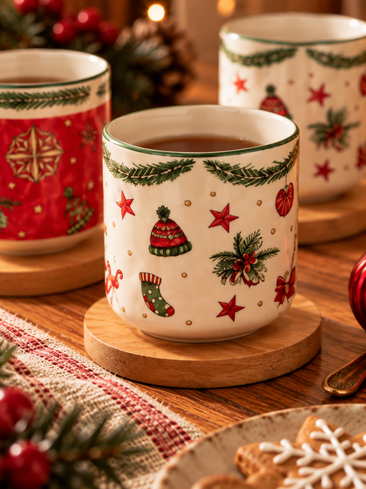 Christmas Mug & Coaster Set – Set of 4