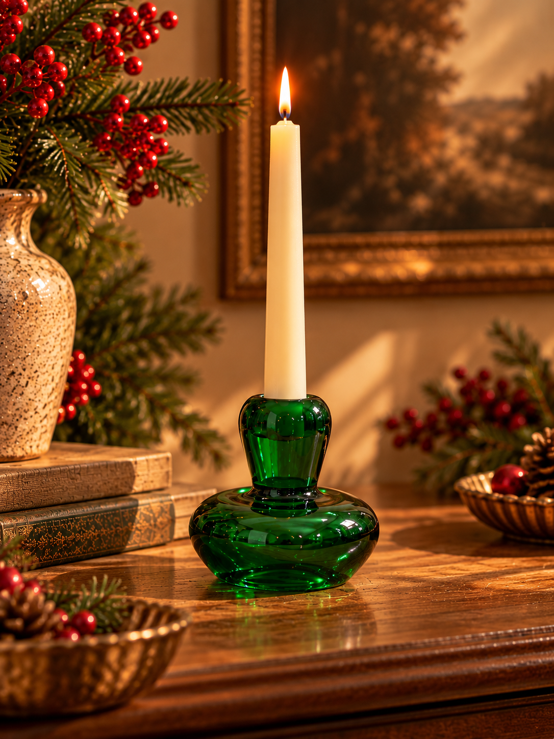 Reversible Glass Mushroom Candle Holder