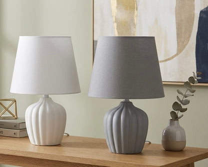 Textured Ceramic Bedside Table Lamp