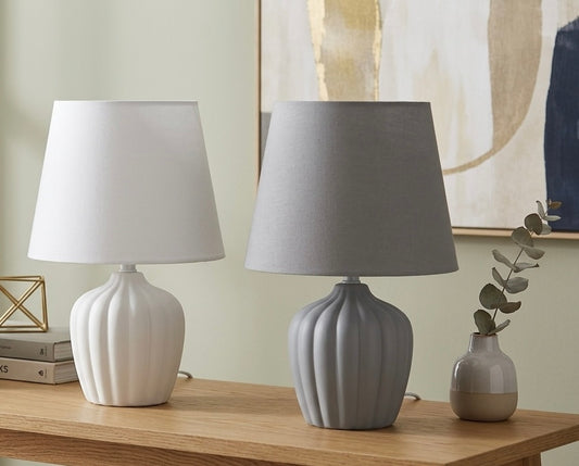 Textured Ceramic Bedside Table Lamp