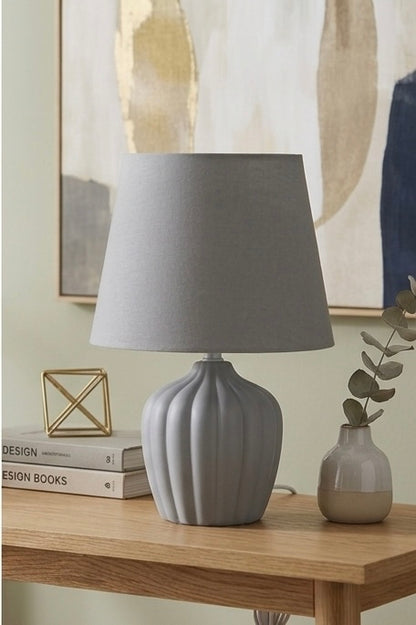 Textured Ceramic Bedside Table Lamp