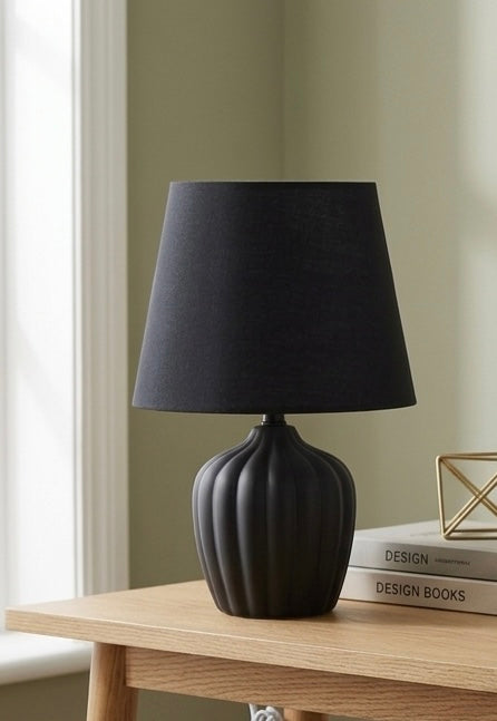 Textured Ceramic Bedside Table Lamp