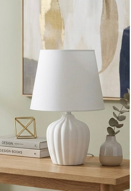 Textured Ceramic Bedside Table Lamp