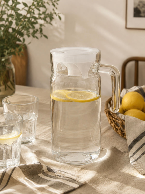 Clear Glass Beverage Pitcher