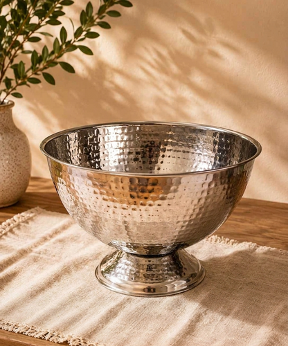 Hammered Stainless Serving Bowl