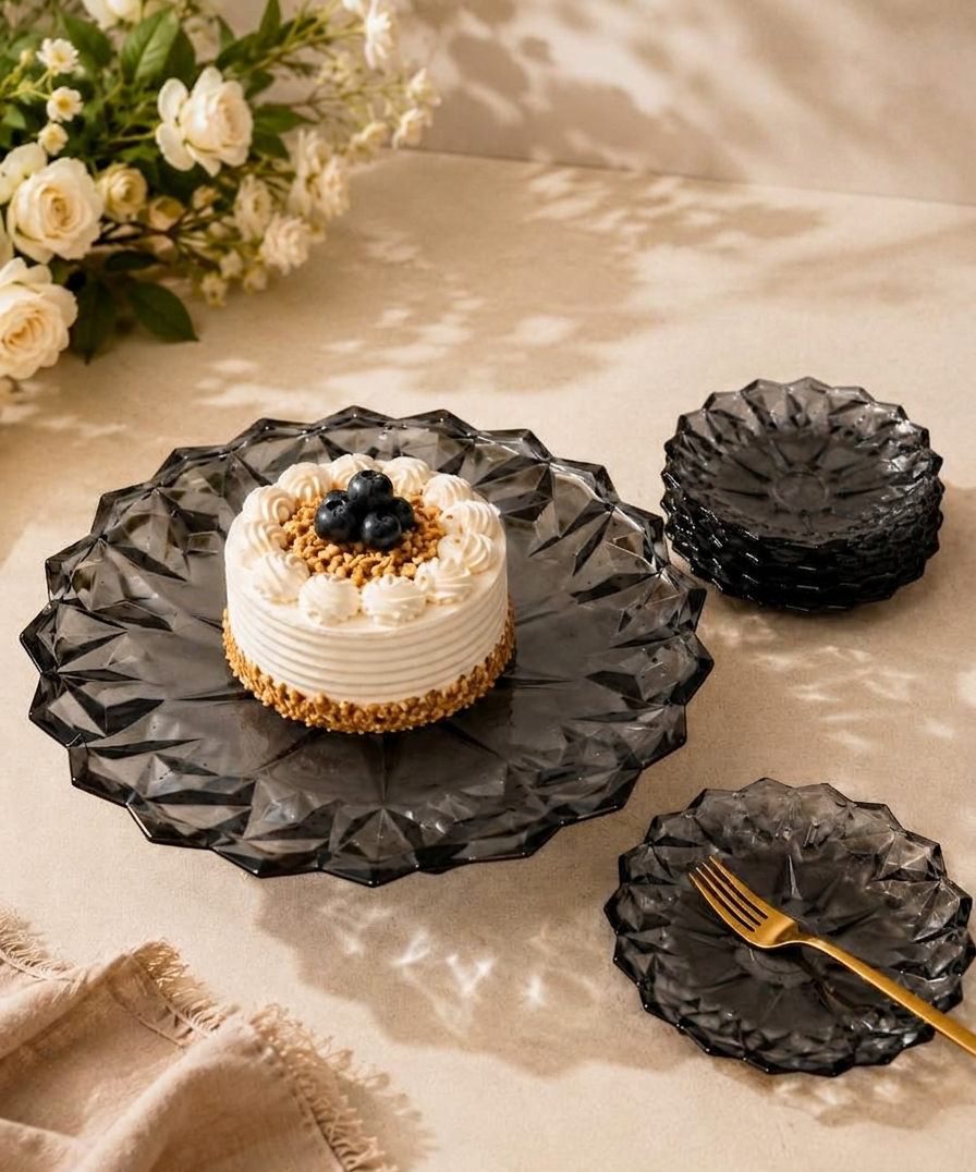 Glass Serving Plate Set