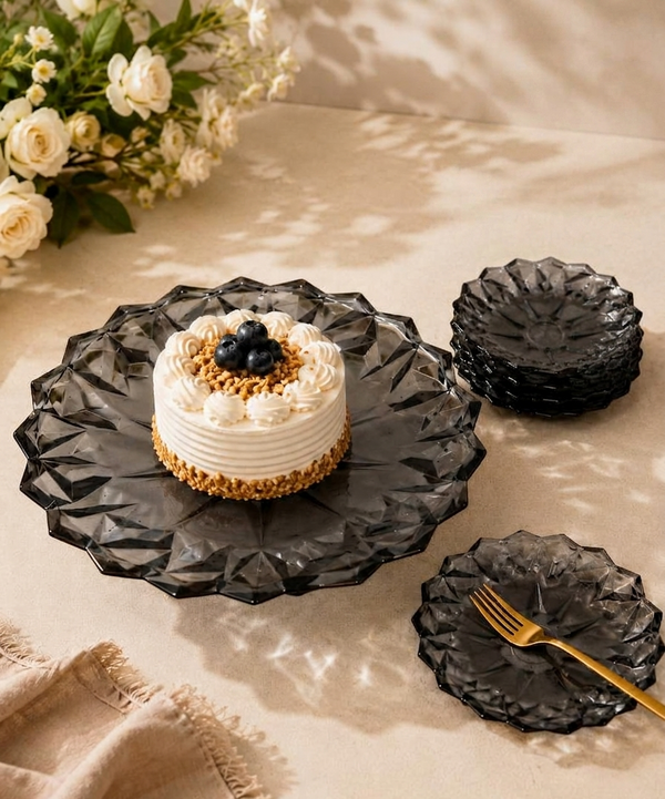 Glass Serving Plate Set