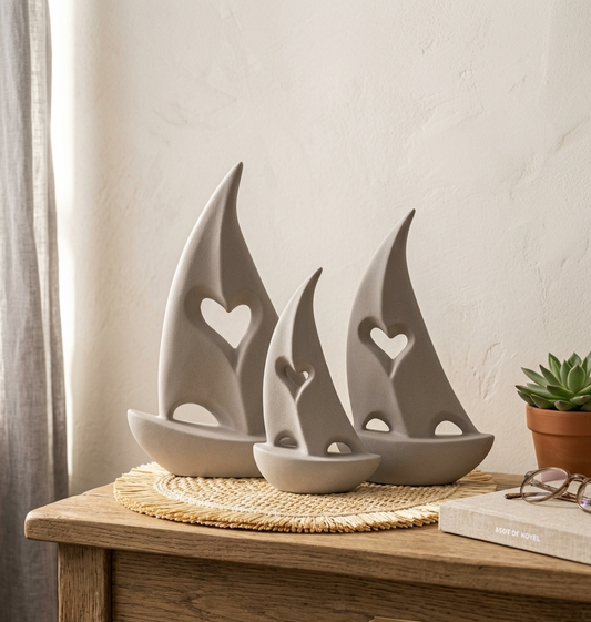 Ceramic Sailboat Trio